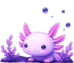 Small curious axolotl dark