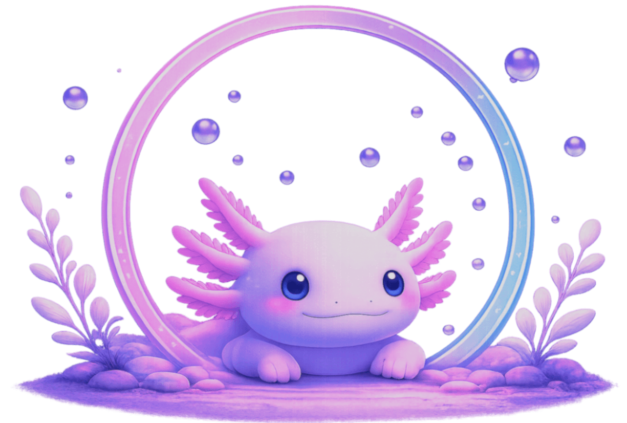 Axolotl in a Circle Dark