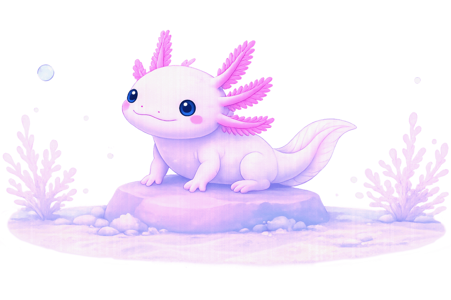 Axolotl on a rock